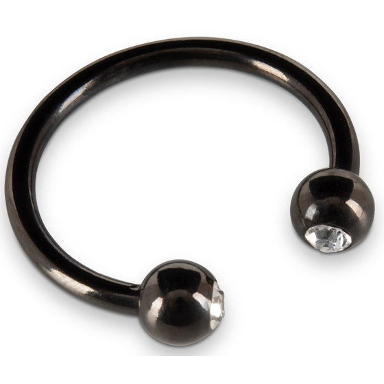 Anneau de gland avec strass 28mm Noir