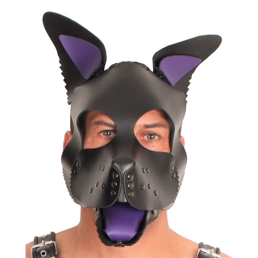 PUPPY SET OREILLES ET LANGUE EN CUIR VIOLET
