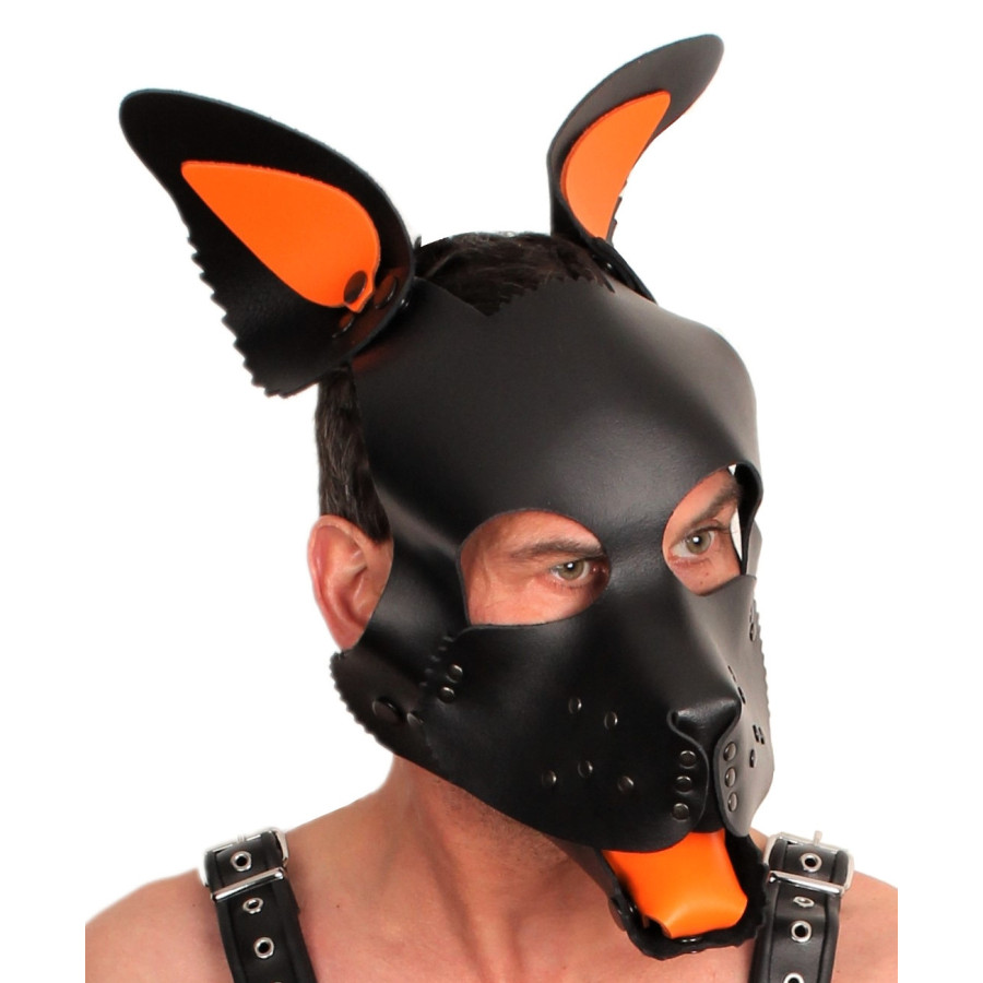 PUPPY SET OREILLES ET LANGUE EN CUIR ORANGE