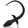 Plug Queue de chien silicone 7.5 x 3.1cm Noir