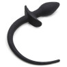 Plug Queue de chien silicone 7.5 x 3.1cm Noir