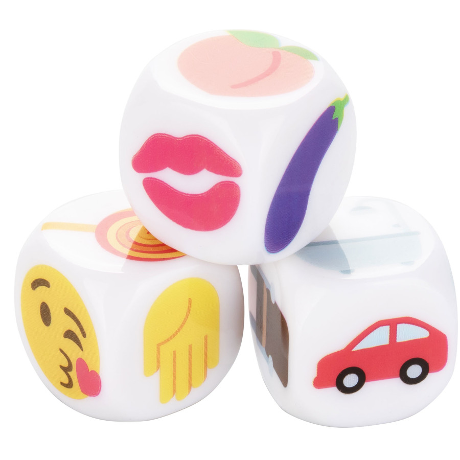 Dés coquins EMOJI GASM x3