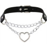 Metal Heart Collar With Chain BLACK