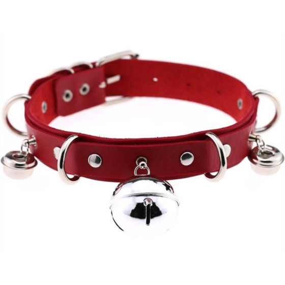 Collier sexy avec Grelots Rouge