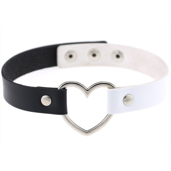 Ras de cou Heart Duo Blanc-Noir