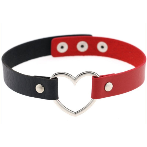 Ras de cou BICOLOR HEART Noir-Rouge