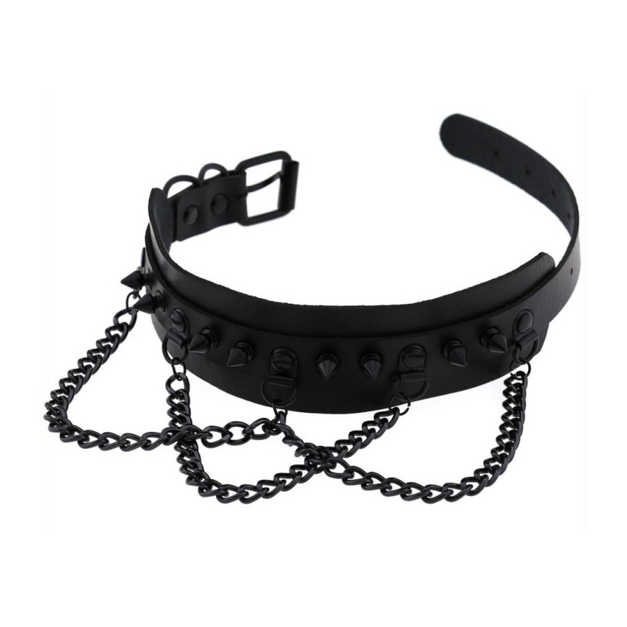 Collier à pointes Piky Noir