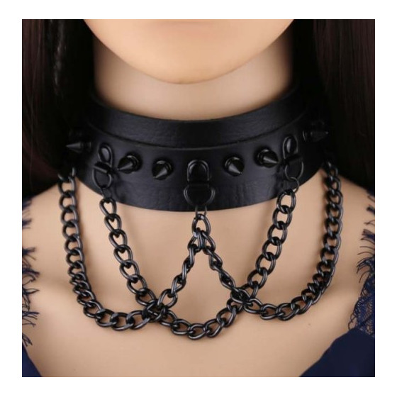 Collier à pointes Piky Noir
