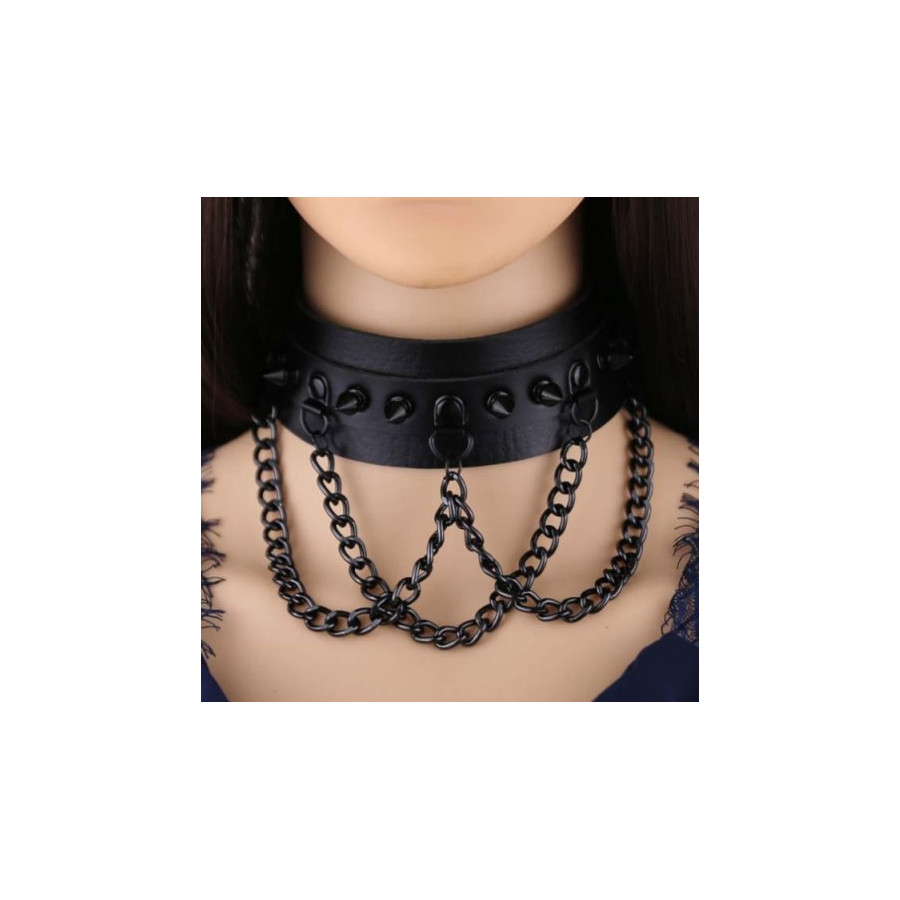 Collier à pointes Piky Noir