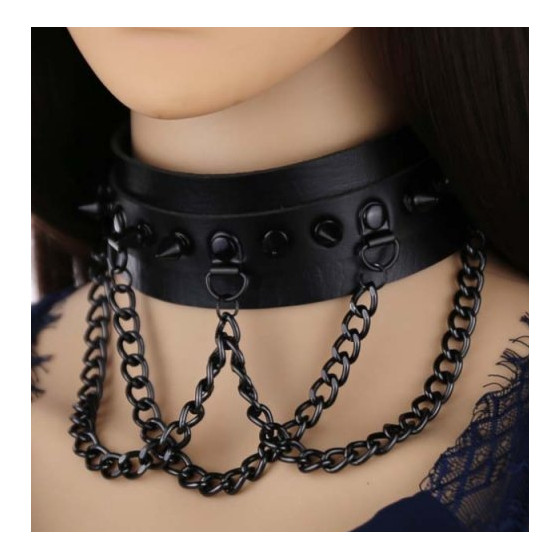 Collier à pointes Piky Noir
