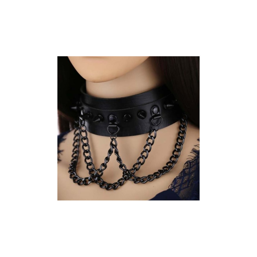 Collier à pointes Piky Noir