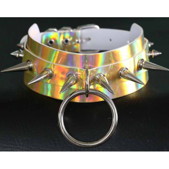 Collier à pointes Strobo Laser Doré