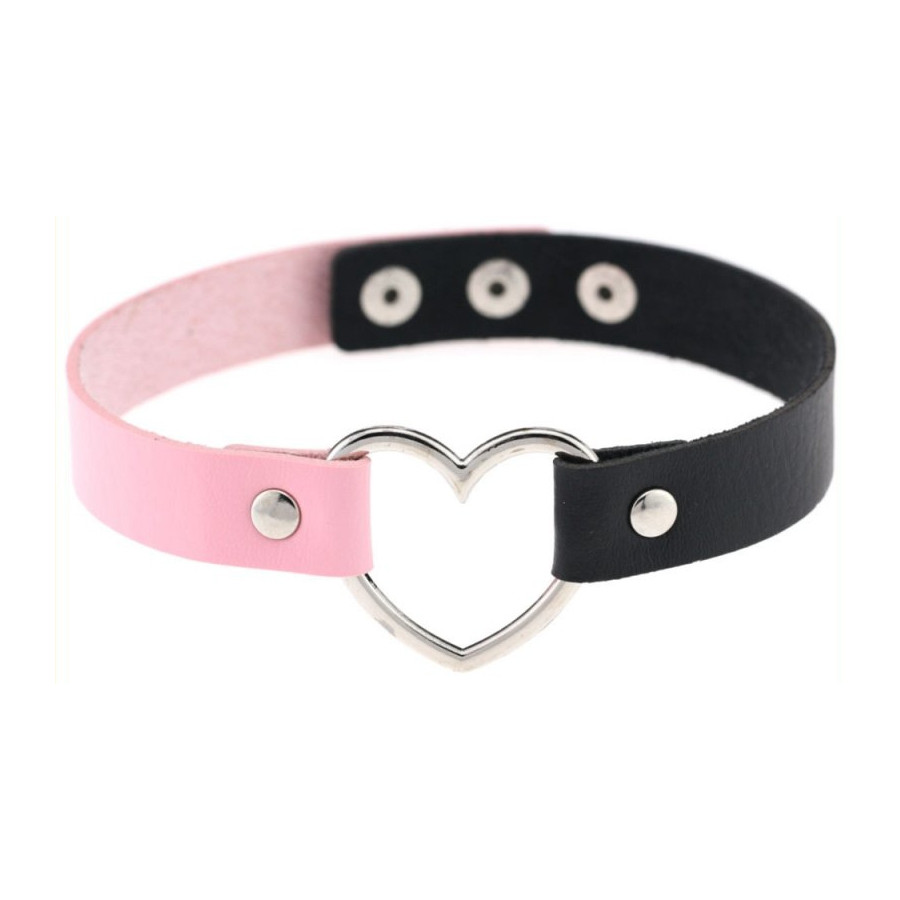 Ras de cou HEART DUO Noir-Rose