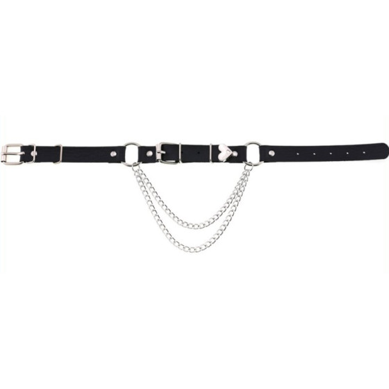 Ras de cou Love Heart Chain Noir
