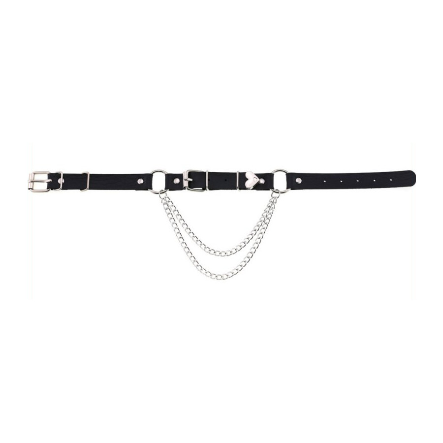 Ras de cou Love Heart Chain Noir