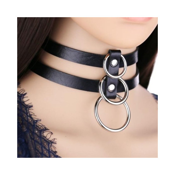 Ras de cou Tri Rings Noir