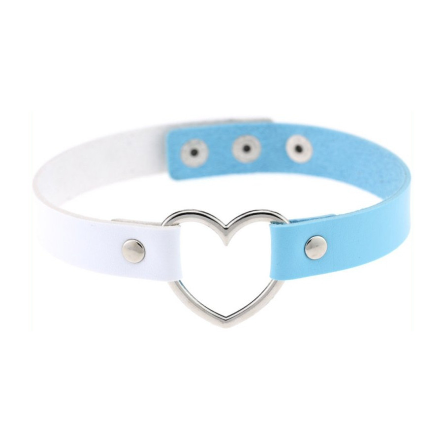 Ras de cou Heart Duo Blanc-Bleu