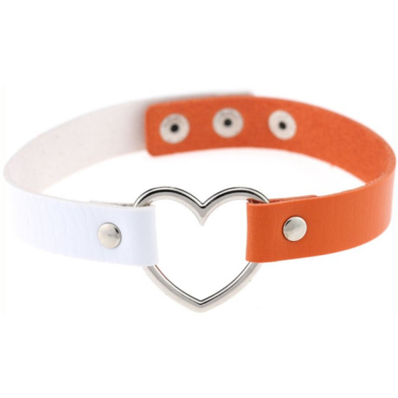 Ras de cou Heart Duo Blanc-Orange