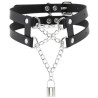 Collier Ras de cou Pendant Lock Noir