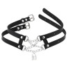 Collier Ras de cou Pendant Lock Noir