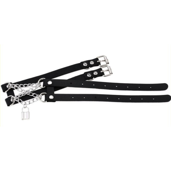 Collier Ras de cou Pendant Lock Noir