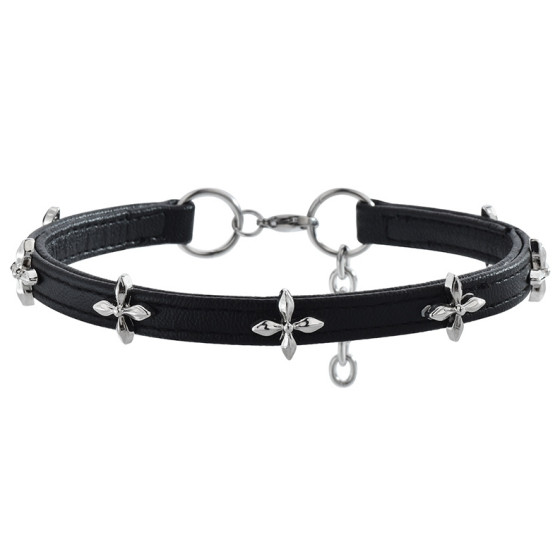 Collier Ras de cou fin Cross Flow Noir