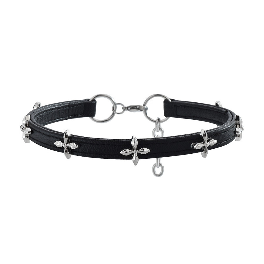 Collier Ras de cou fin Cross Flow Noir