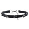 Collier Ras de cou fin Cross Flow Noir