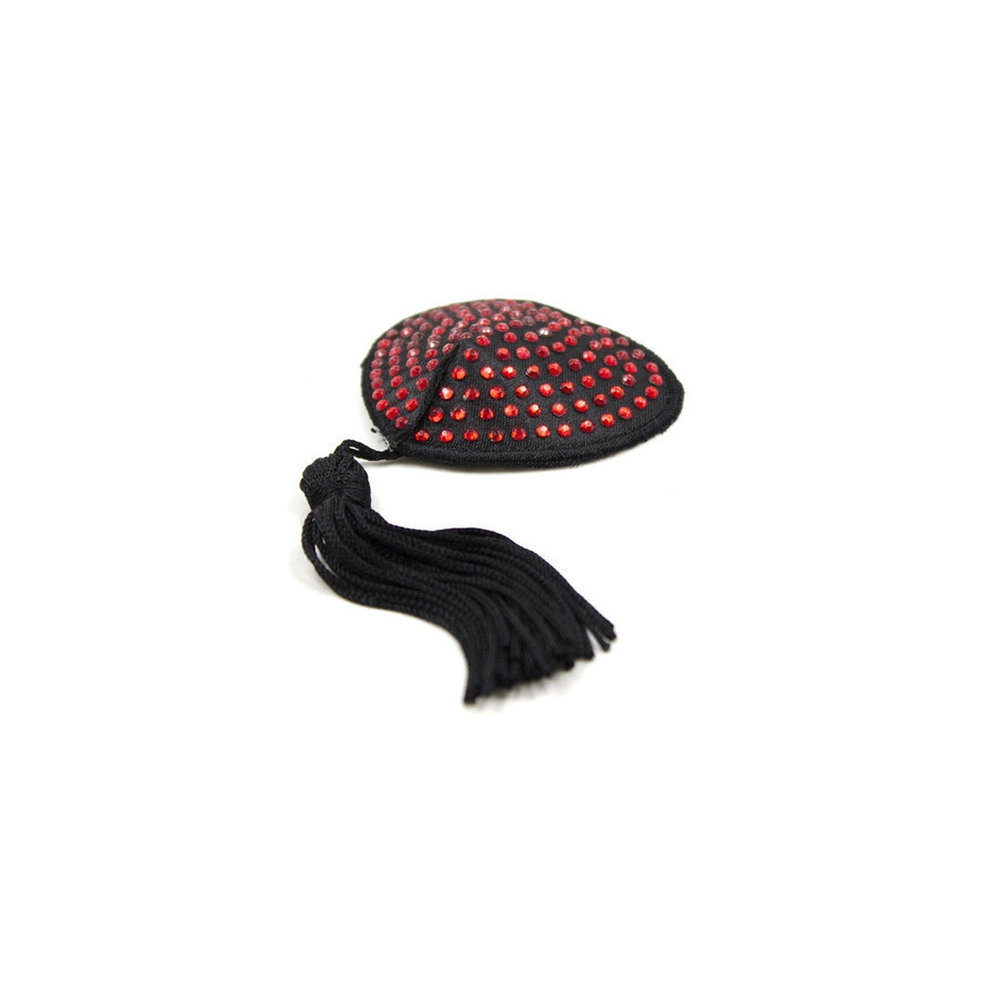 Cache-Tétons Coeur Noir-Rouge x2