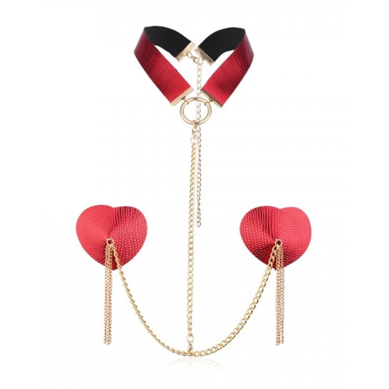 Cache-Tétons Heart Rouges