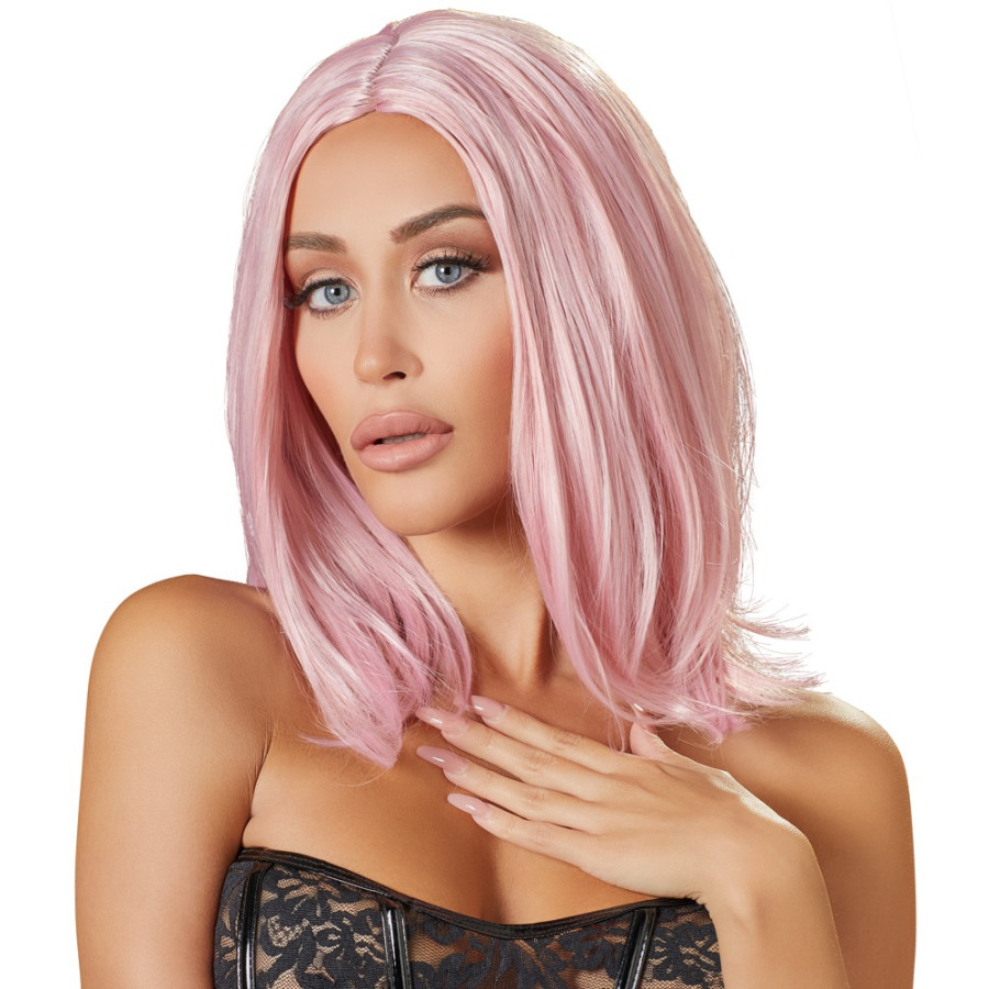 Perruque Cheveux mi-longs Roses