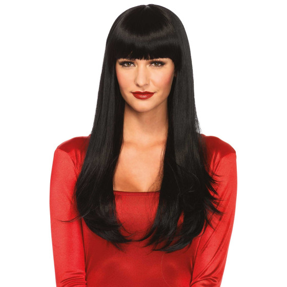 Perruque Cheveux Longs et Raides Noirs
