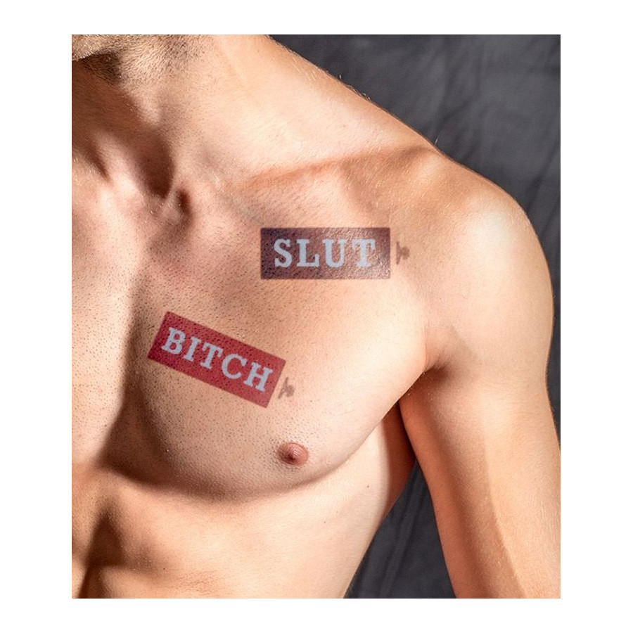 Tatouage éphémère MrB Slut / Bitch 15 x 5cm