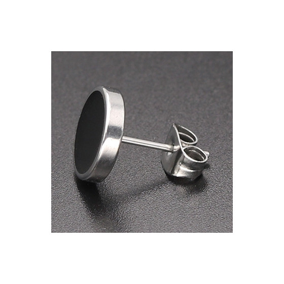 Clou d'oreille OIL DROP Argenté-Noir