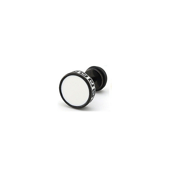 Clou d'oreille FLAT ETHNIC Noir-Blanc