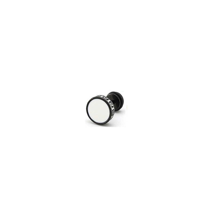 Clou d'oreille FLAT ETHNIC Noir-Blanc