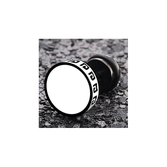 Clou d'oreille FLAT ETHNIC Noir-Blanc
