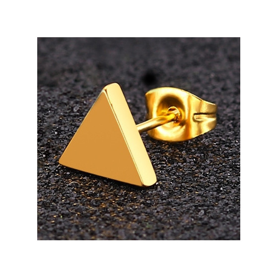 Clou d'oreille Triangle 6mm doré