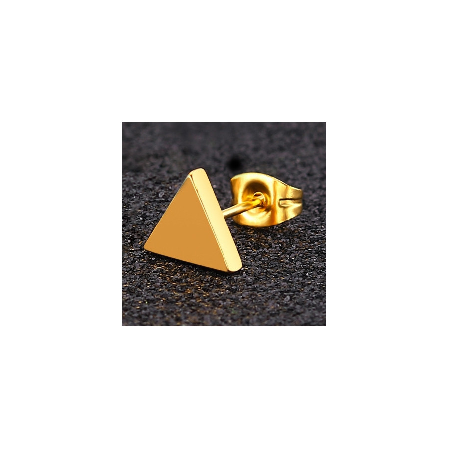 Clou d'oreille Triangle 6mm doré
