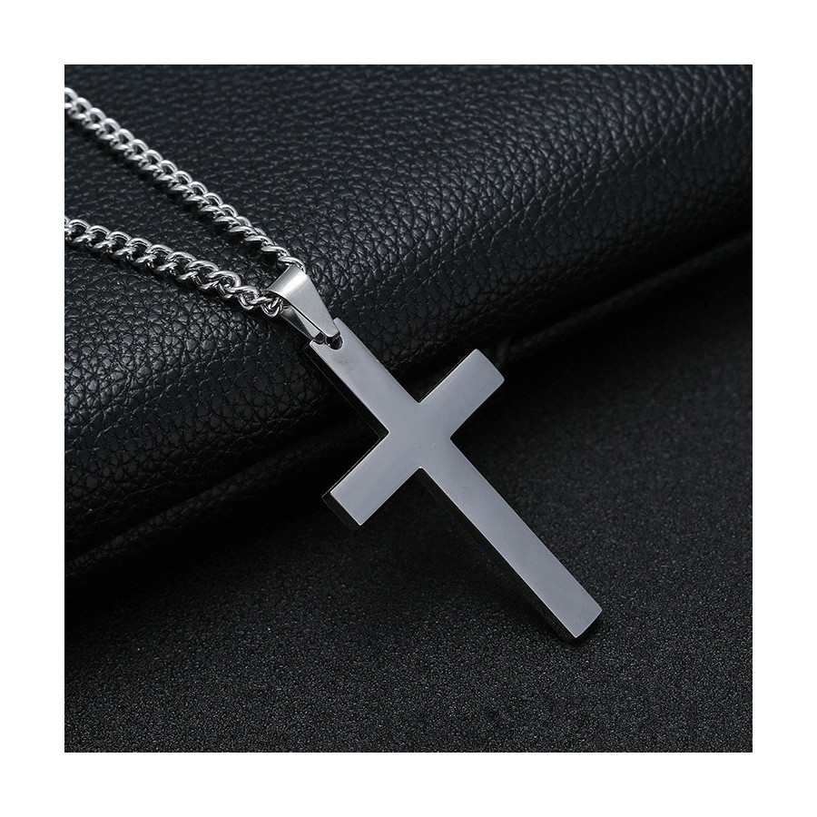 Pendentif Croix CROSS avec Chaine Argentée