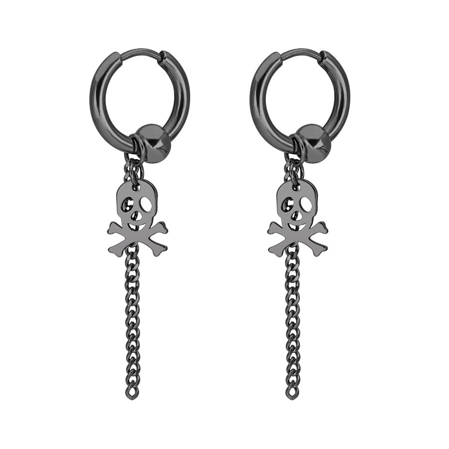 Boucles d'oreille Skull Cross Noires
