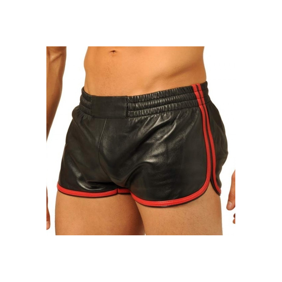 Short en cuir Fist Noir-Rouge