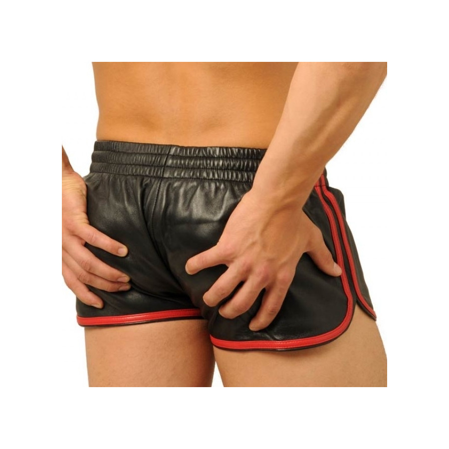 Short en cuir Fist Noir-Rouge