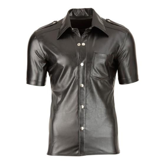 Chemise LEO imitation Cuir Noir