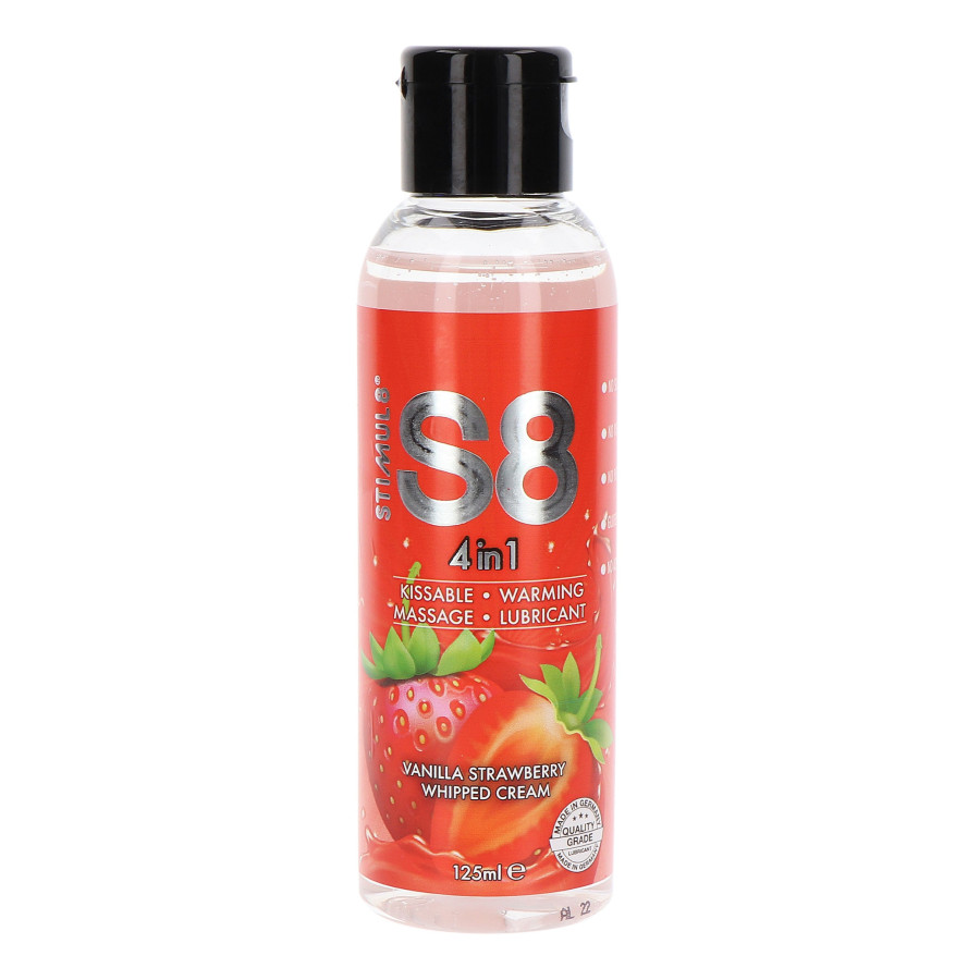 Lubrifiant Comestible Fraise-Vanille 4in1 S8 125mL Lubrifiant Comestible Fraise-Vanille 4in1 S8 125mL