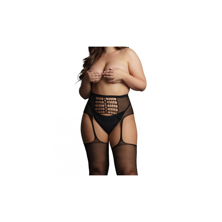 Bas avec porte-jarretelles HIGH WAIST Noirs