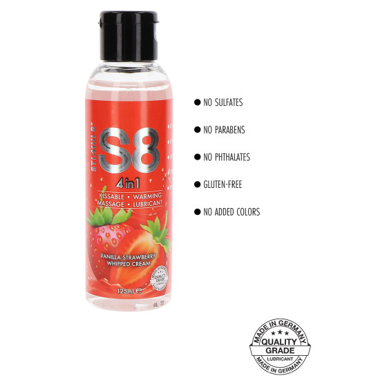 Lubrifiant Comestible Fraise-Vanille 4in1 S8 125mL