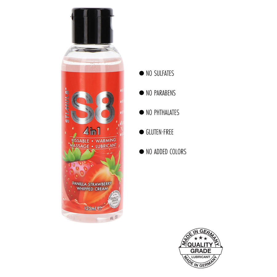 Lubrifiant Comestible Fraise-Vanille 4in1 S8 125mL