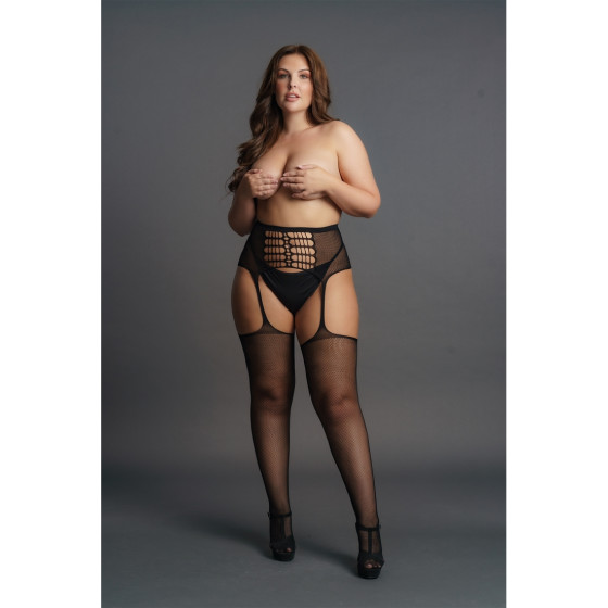 Bas avec porte-jarretelles HIGH WAIST Noirs