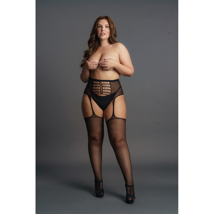 Bas avec porte-jarretelles HIGH WAIST Noirs